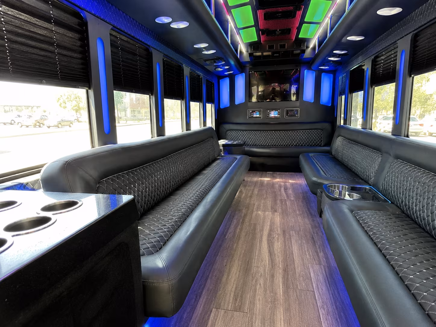 burnsville 15 passenger party bus inside