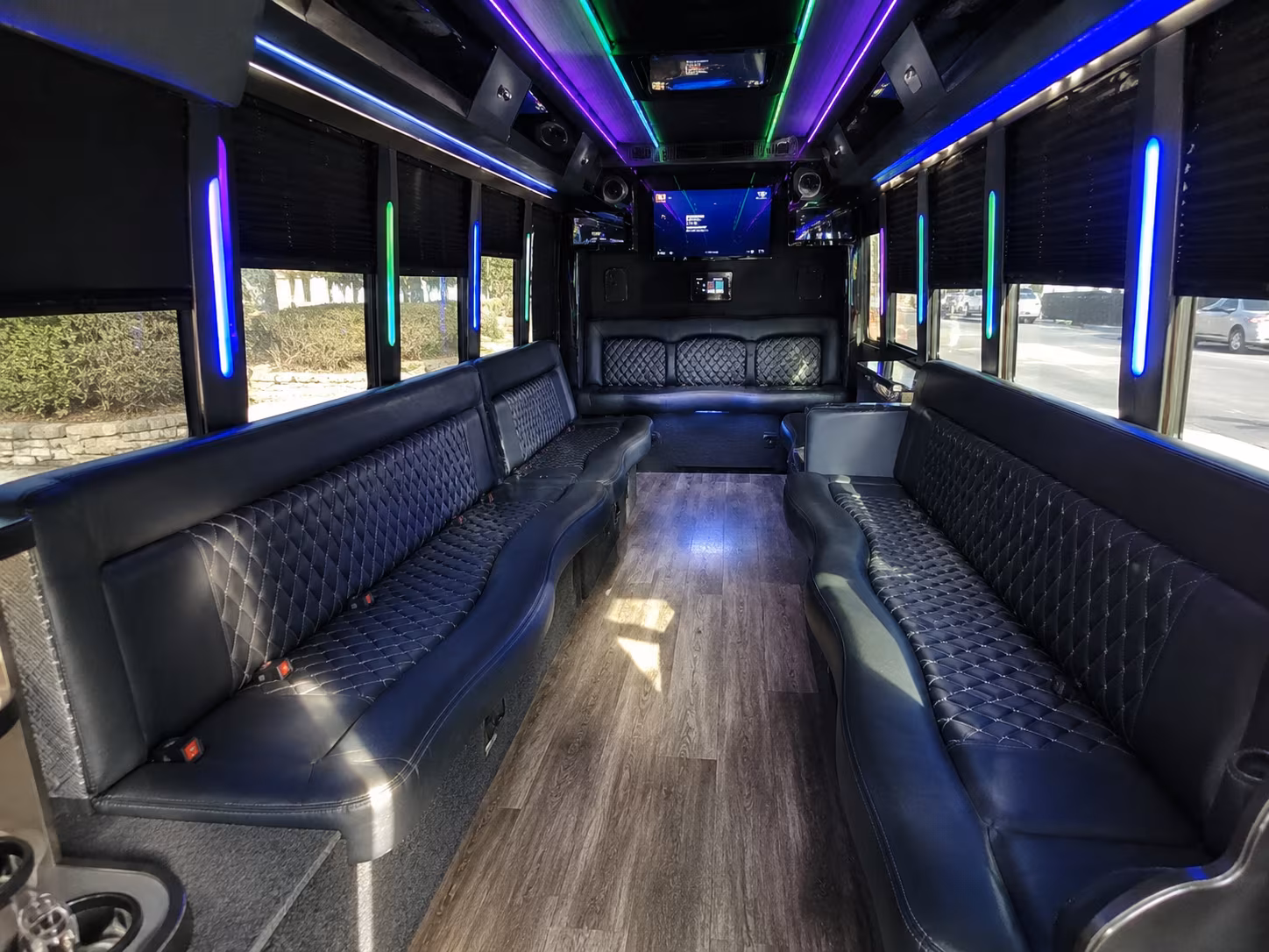burnsville 15 passenger party bus interior