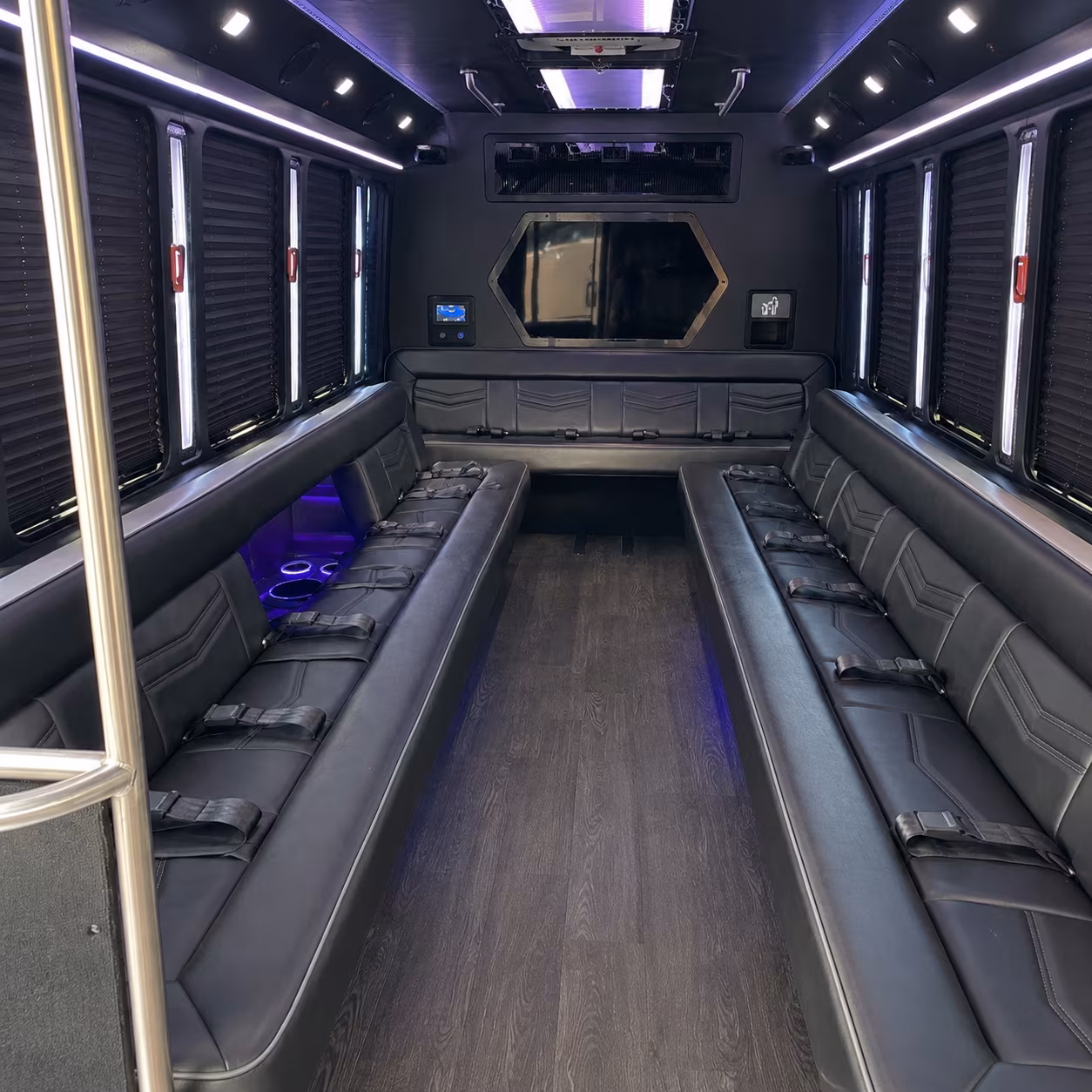 burnsville 18 passenger party bus interior