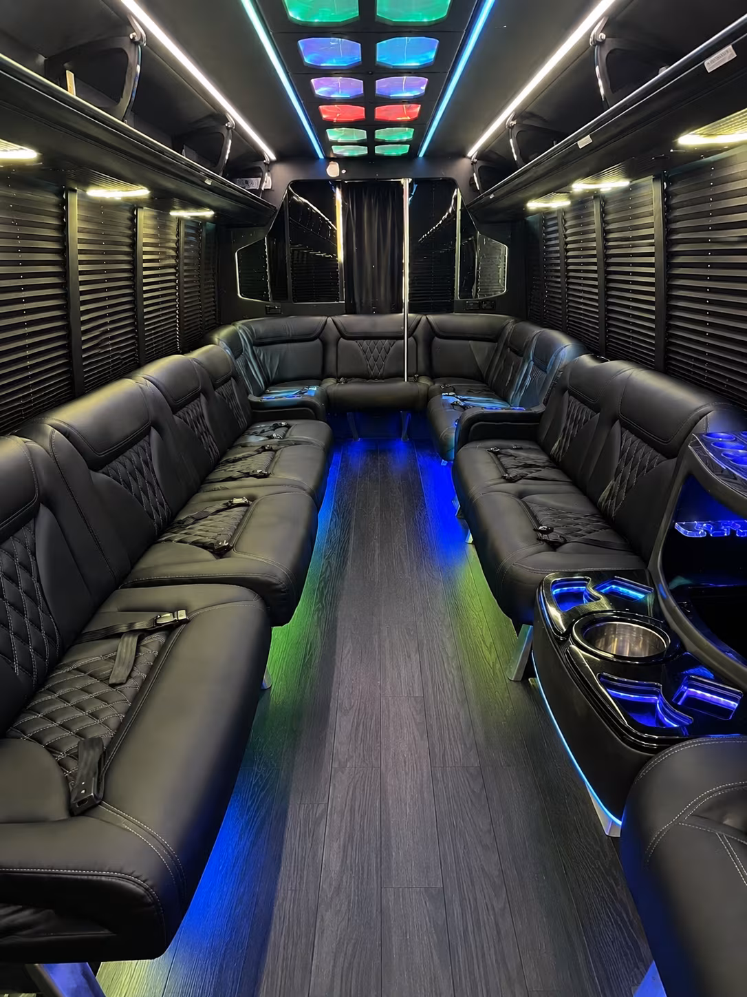 burnsville 20 passenger party bus interior