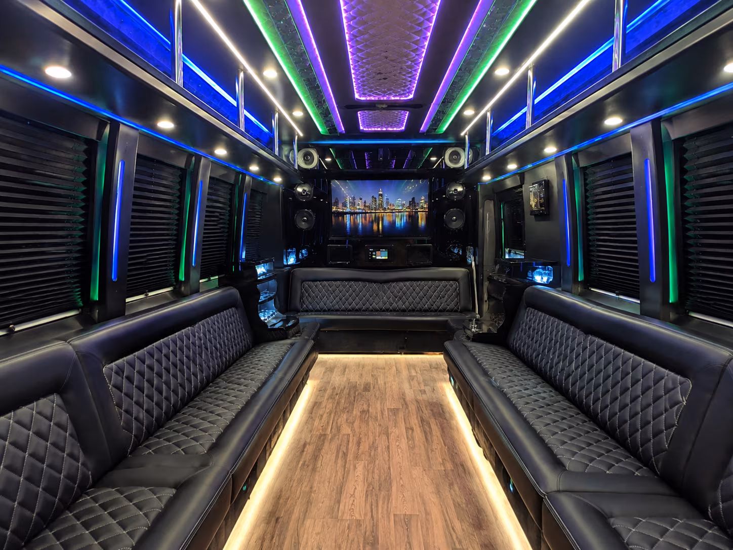 burnsville 25 passenger party bus interior