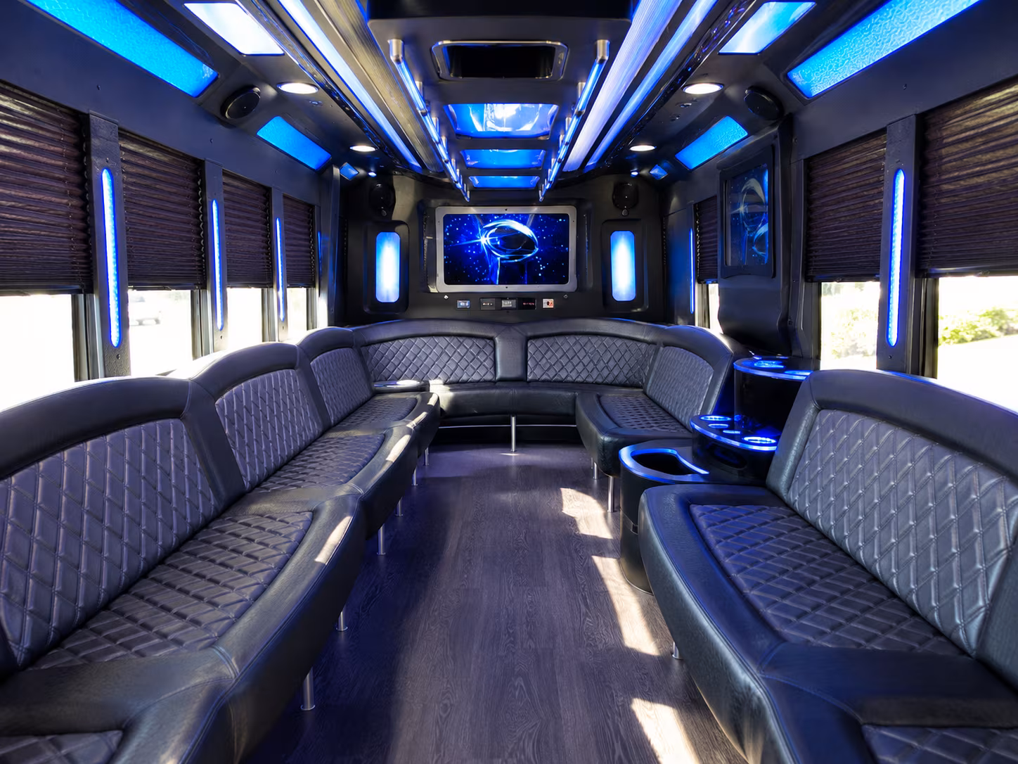 burnsville 28 passenger party bus inside