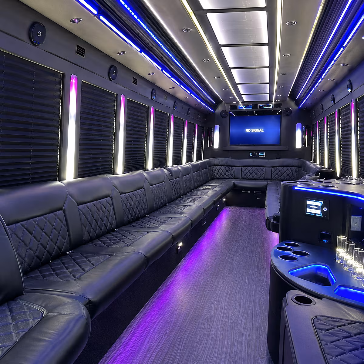 burnsville 30 passenger party bus inside