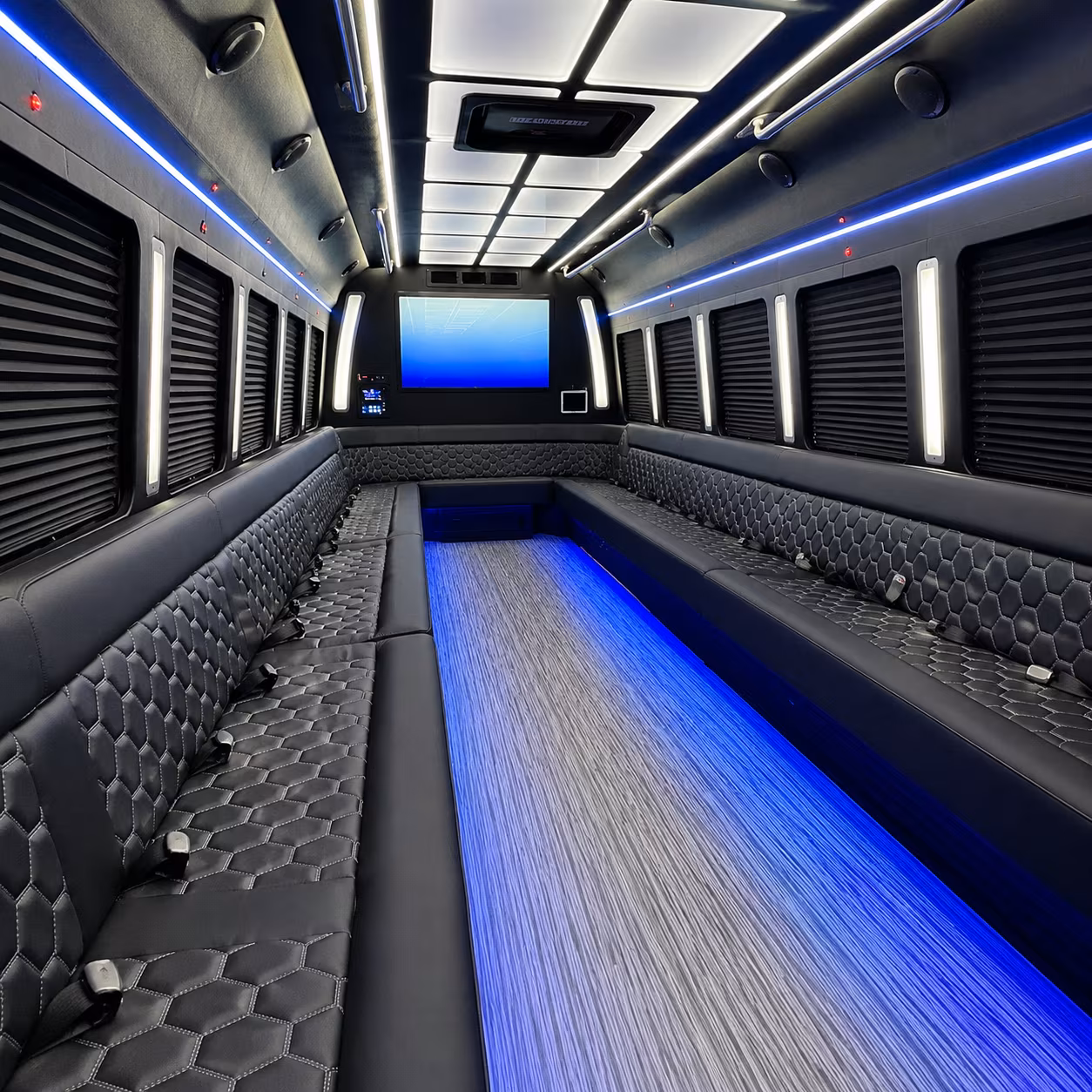 burnsville 50 passenger party bus inside